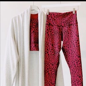 EUC DYI leggings in Crimson Leopard, S